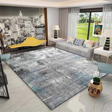 Imagem de Tapetes geométricos modernos de cores claras para sala de estar, decoração de casa, tamanho grande, tapetes macios para quarto e sala de estar (200 x 250 cm, 78,7 x 98 pol./flanela-4)