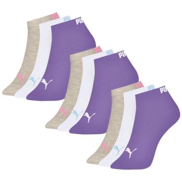 Imagem de 9 Pares Meia Cano Curto Sapatilha Feminino Original Nf - Selene, Roxo,