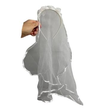 Imagem de Tiara Arco Noiva Véu Festa Junina Carnaval Halloween 40cm - 7LOBOS