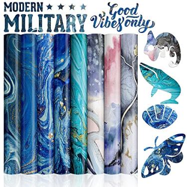 Imagem de Folhas de tinta de transferência infusível - papel de sublimação de mármore aquarela para canecas Cricut Press Joy, papel de transferência infusível para chaveiro faça você mesmo, camisetas