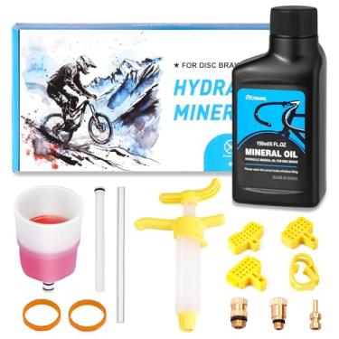 Imagem de cyctravel Kit de sangramento de freio incluindo fluido de freio de óleo mineral de 150 ml e instruções passo a passo. Kit de sangramento de freio de mountain bike para freios hidráulicos Shimano.