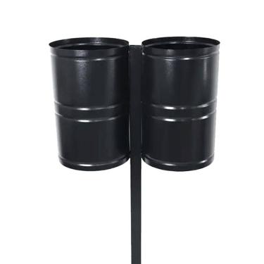 Imagem de Lixeira Suécia Dupla de Parques Calçada Rua Fechada 120cm