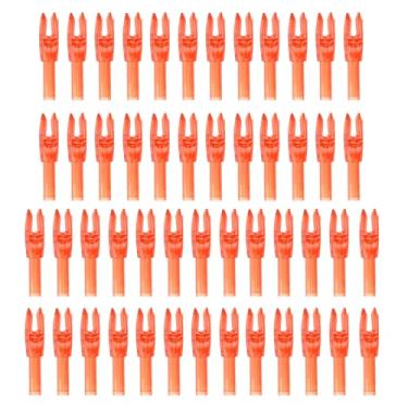 Imagem de PATIKIL Nocks de flechas para tiro com arco 4,2 mm 0,4 cm, pacote com 50 peças de substituição transparente para flechas de caça, arco recurvo, laranja