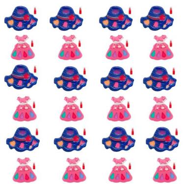 Imagem de kit 24 maquiagem infantil mini com sombras colorido brinquedo infantil