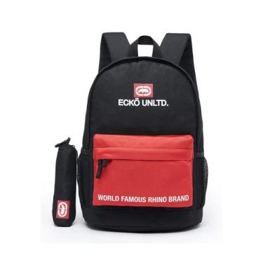 Imagem de Kit Mochila com Estojo Ecko Masculina Escolar Faculdade Reforçada, U, 