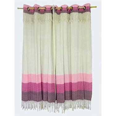 Imagem de Cortina Porta Tecido 100% Algodão 2 Folhas 2,60x2,50 COR VINHO