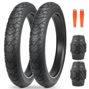 Imagem de MEGHNA Fat Bike Tire 66 x 10 cm Mountain Bike Fat Tire 66.0 cm Arrow Grooves Pneu de substituição para todos os terrenos para mountain snow Kids Bike Beach Cruiser E-Bike, preto, 66 cm - pacote com 2