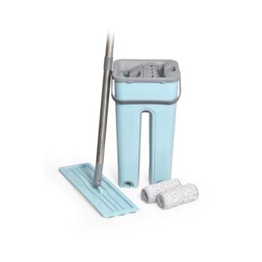 Imagem de Flat Mop 2 Refis Esfregão Com Balde Rodo Mágico Lava Seca