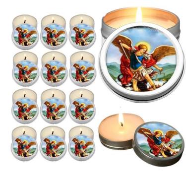 Imagem de 10 Velas Aromaticas Lembrancinhas São Miguel na Latinha Decoração Casa