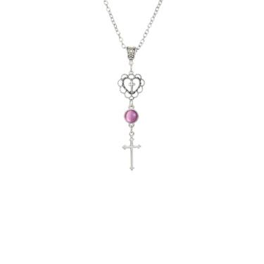 Imagem de Colar gótico com pingente de cruz de lua vermelha para mulheres e homens, estilo punk, Victoria, Halloween, bruxa mística, acessório de presente, Adjustable, Zinco, Sem Pedra Preciosa