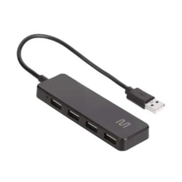 Imagem de Adaptador Hub Usb 2.0 Com 4 Portas Multilaser Ac443 Preto