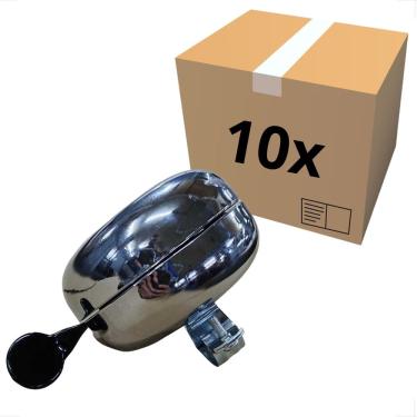Imagem de KIT 10 Unidades Campainha Ding Dong Trim Trim Buzina Retro Cromada Bicicleta