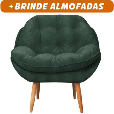 Imagem de Poltrona Cadeira Landal Poltrona Sala Com Apoio de Braço em Fibra Siliconizada - Sentô