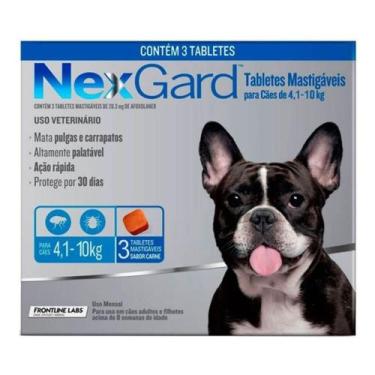 Imagem de Antipulgas e Carrapatos NexGard para Cães de 4,1 a 10 Kg 3 comp. - Boe