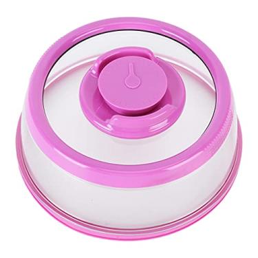 Imagem de Qanyegn Press na tampa de preservação, tampa do selador de alimentos a vácuo, tampa de preservação com filme de preservação para cozinha em casa (Purple)