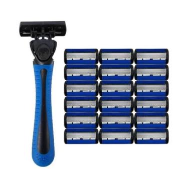 Imagem de Lâmina De Segurança De Aço Inoxidável De 6 Camadas Navalha Manual Lavá