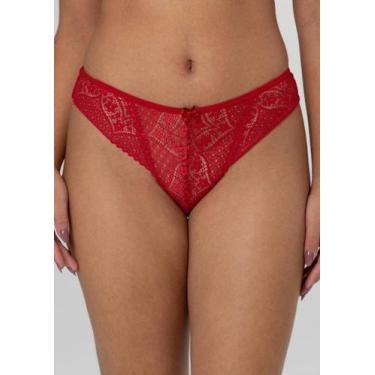 Imagem de Calcinha de Renda e Microfibra Fio Duplo - Gimara, GG, Rubi