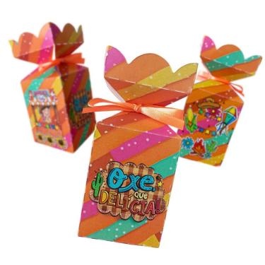 Imagem de Kit 10 Caixinhas Lembrancinhas Tema Festa Junina Para Decoração Festa Infantil e Eventos