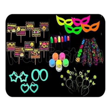Imagem de Kit De Adereços Festa Neon Brilha Na Luz Negra Balada (KIT)