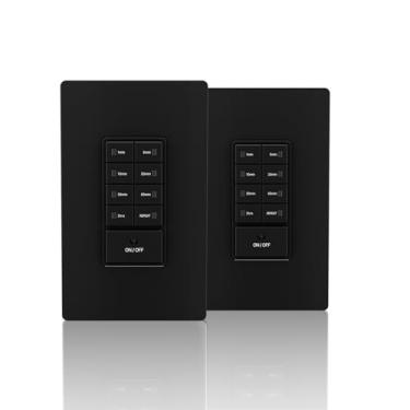 Imagem de TOPELER Interruptor Digital De Parede Com Temporizador Contagem Regressiva Topeler, Tempo Atraso Programável Até 4 Horas, 15 A Na Acionamento Manual E Repetição Diária, Para Exaustor Ou Iluminação,