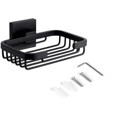 Imagem de SEIDO Suporte de Parede para Saboneteira de Aço Inoxidável 304, Suporte de Sabonete Em Barra de Parede Preto para Banheiro e Cozinha, Bandeja de Proteção de Sabonete Preta Fosca para Parede de Chuveir