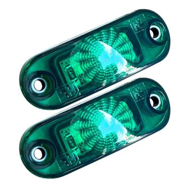 Imagem de Kit 2 Lanterna Delimitadora Verde Led 12v 24v Caminhão Baú