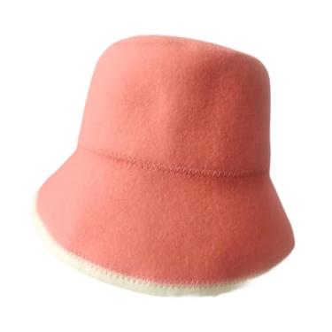 Imagem de IEUDNS Chapéu de sauna, touca de sauna com diâmetro de 29 cm, boné fishman, portátil para ambientes internos, estilo russo, acessórios para banho russo, para, Rosa