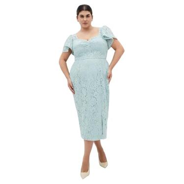Imagem de City Chic Vestido feminino plus size - Maisie Lace Midi, Éter, 25 Plus Size