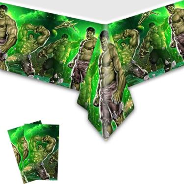 Imagem de Pacote com 2 toalhas de mesa descartáveis Hulks, artigos de festa de aniversário e decorações para crianças e meninos 177 cm x 106 cm