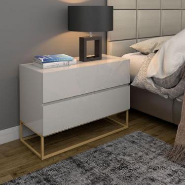 Imagem de mesa de cabeceira para quarto de casal grande eros 60m com 2 gavetas d