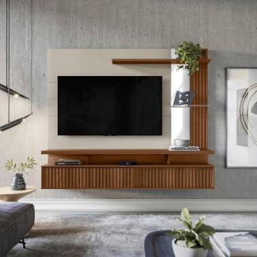 Imagem de Painel Home Suspenso 182cm para TV com Detalhes Ripado Maragogi Linea 