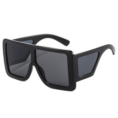 Imagem de Óculos de sol Goggle Feminino Óculos grandes Moda Rosa Cinza Óculos de sol Masculino Retro Óculos UV400,C3Preto,Preto,Tamanho único