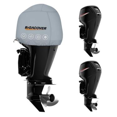 Imagem de Capa de motor de popa para Mercury 75HP-115HP - 4 STR 4 CYL 2.1L 2010-2023 Capa de motor de popa impermeável resistente 600D Oxford com forro de algodão resistente ao desbotamento capa de capô do