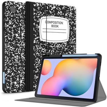 Imagem de Aippdo Capa para Samsung Galaxy Tab S6 Lite 10,4 polegadas 2024/2022/2020 com suporte para caneta S, capa traseira de TPU macio de visualização em vários ângulos com bolso despertar/hibernar
