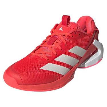 Imagem de adidas Tênis feminino Adizero Ubersonic 5, Vermelho lúcido/zero metálico/rosa lúcido, 37