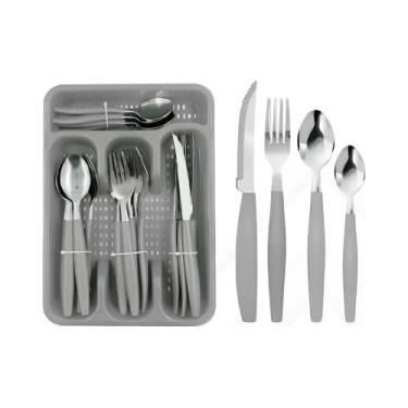 Imagem de Kit de Talheres Inox Canadá 25 Peças Faqueiro Colher Sopa Sobremesa Ga