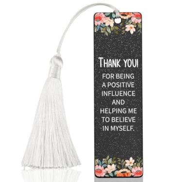 Imagem de Marcador de livro de acrílico de agradecimento com mensagem de influência positiva, presente floral para professor mentor conselheiro, citação Believe in Yourself, 12 x 3 cm, WCB20