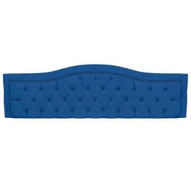 Imagem de Cabeceira Queen 160cm Realeza Estofada com Capitonê Suede Azul Salute 