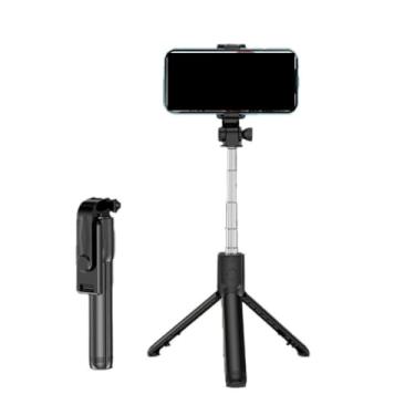 Imagem de Bastão Pau de Selfie Bluetooth Retrátil Suporte Tripé Para Celular Com Controle(Preto)