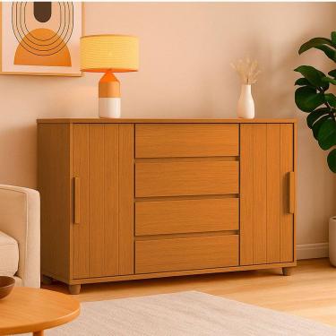 Imagem de Cômoda Gaveteiro Organizador 4 Gavetas Vivace Cinamomo