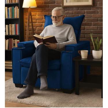 Imagem de Poltrona Papai Reclinável Pulse Porta Copos Carregador usb - Silverio 