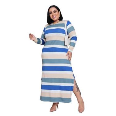 Imagem de Vestido Longo Estampado Feminino Inverno Manga Longa Elegante 2757 - S