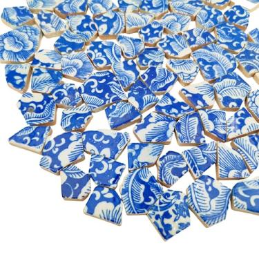 Imagem de Azulejos de mosaico de cerâmica de porcelana de 500 g, azulejos irregulares quebrados para pisos de artesanato DIY, cozinha, piscina, vasos de flores, suprimentos para fabricação de mosaico (porcelana
