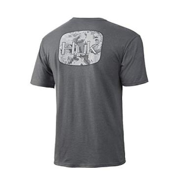 Imagem de Camisa de manga curta com emblema camuflado da HUK, pele de tubarão, média - H1000235-022-M