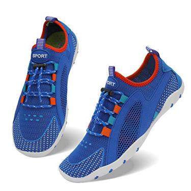 Imagem de Tênis masculino feminino para esportes aquáticos, sem cadarço, secagem rápida, para piscina, praia, surf, caminhada, parque aquático, 1-a-c-azul, 13.5 Women/12.5 Men