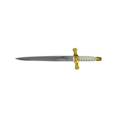 Imagem de Adaga Decorativa Cabo Branco Com Bainha - 39,5 CM - Marcas