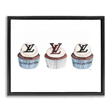 Imagem de Stupell Industries Design de arte de parede em tela flutuante com moldura preta para cupcake de padaria de luxo por Amanda Greenwood, 43 x 53 cm