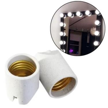 Imagem de Bocal Soquete De Porcelana Lâmpada Borne Embutido E27 - Kaztec