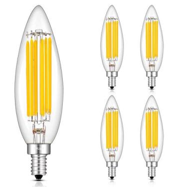 Imagem de Lâmpada LED de candelabro CrLight 10W 3200K Soft White E12, pacote com
