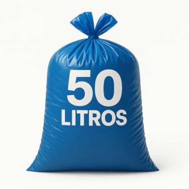 Imagem de Saco De Lixo Azul Reforçado Resistente Uso Pesado Embalar (50 Litros - 40 Unidades)